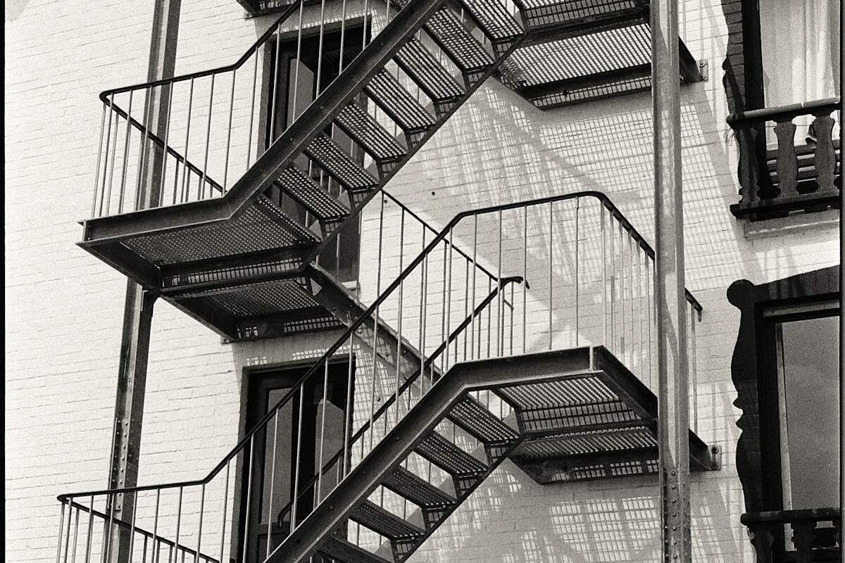 Exterior apartment stairs installation