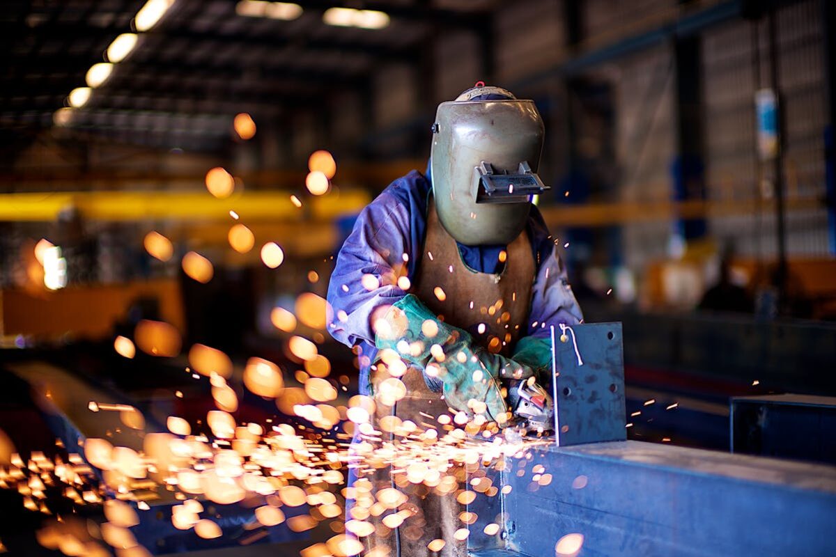 Industrial welding for concrete stair reinforcement